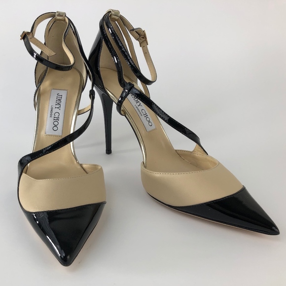 Jimmy Choo Shoes - NWOT Jimmy Choo nude black sandal 38.5